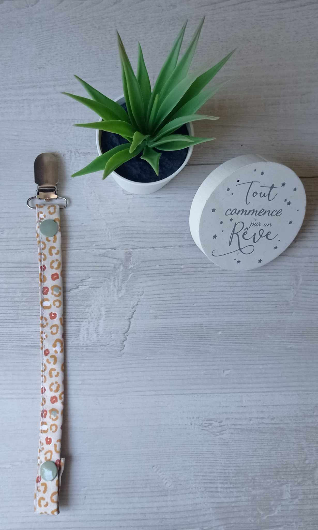 Attache tétine collection safari fait main