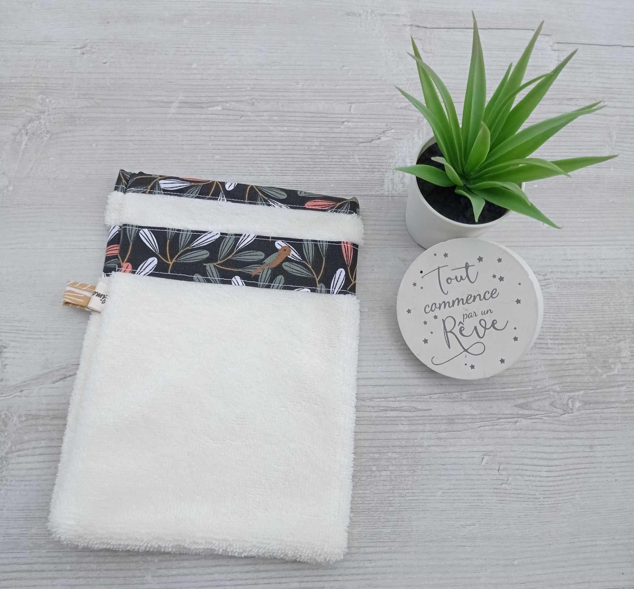 Gant de toilette en éponge de bambou et coton