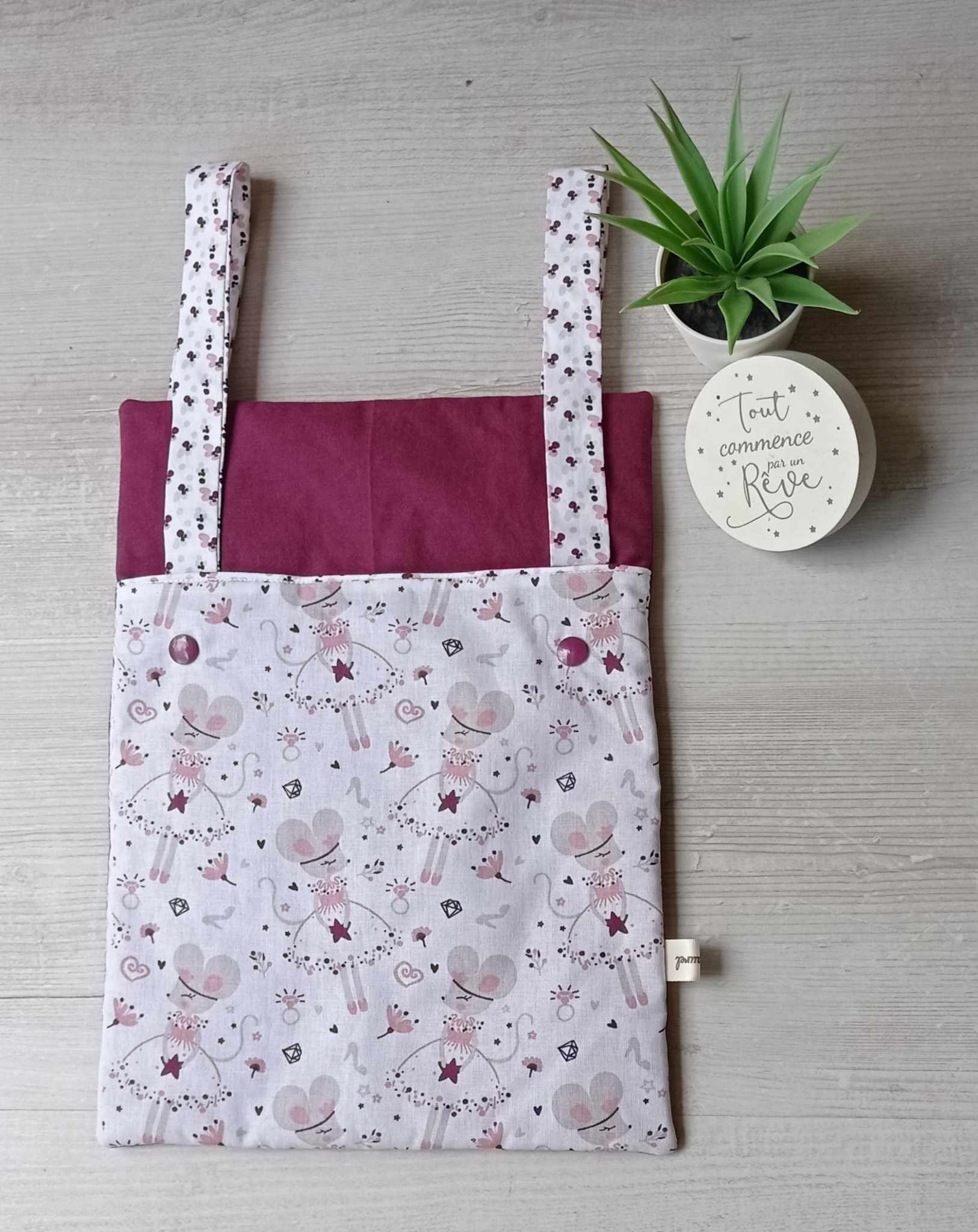 Range doudou/pyjama en coton fait main