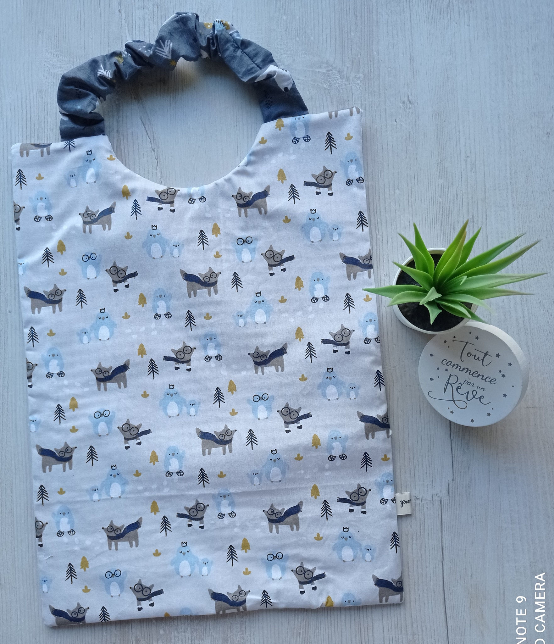 serviette de cantine fait main