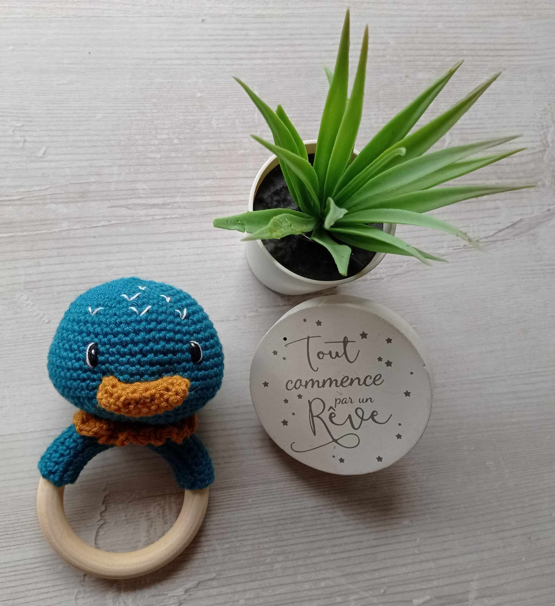 Hochet canard fait main