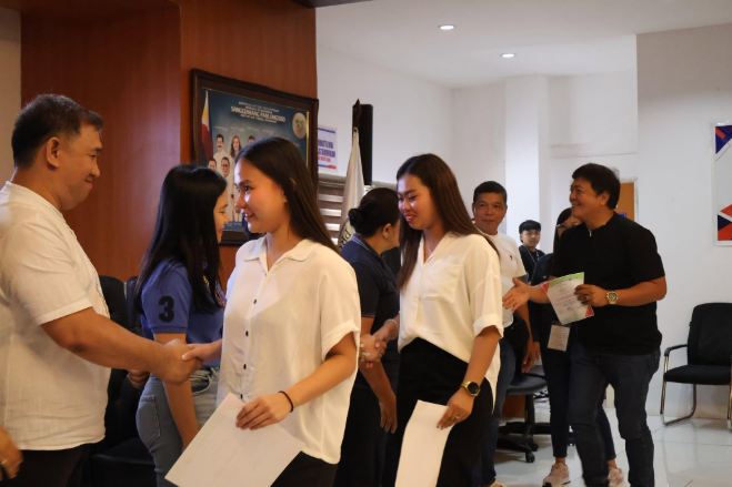 Ms. Arabella A. Yazon on Soft Core Skills Training Graduation Ceremony (Photo by: Leomar C. De Torres/ DOLE BPO)