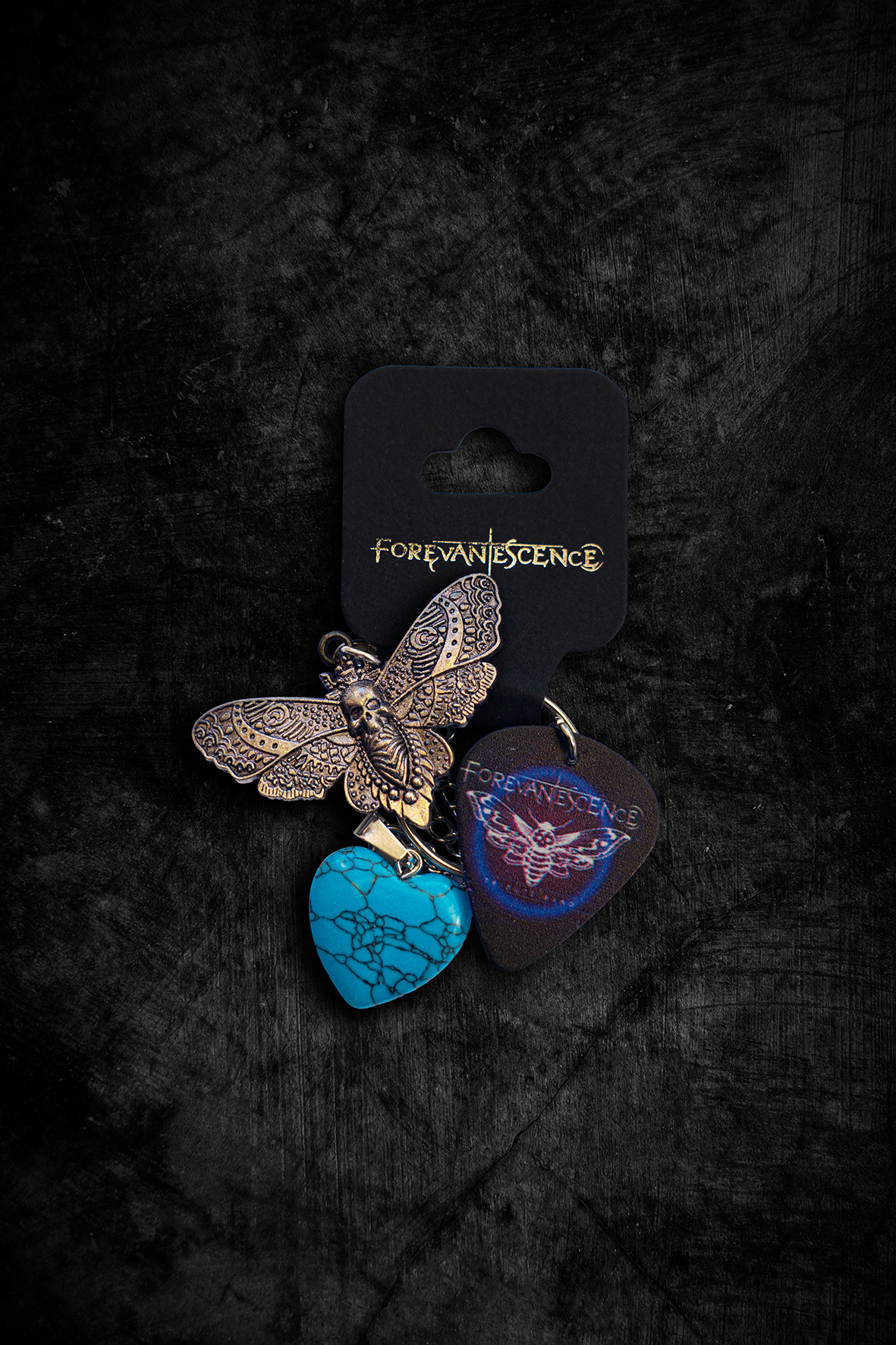 ‘Fallen’ Heart Moth Charm Keyring