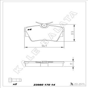 ARKA FREN BALATASI RENAULT TRAFIC II 06> TRAFIC III 15>7701054772 4414520