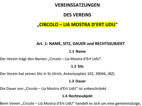 Statut dl Circolo nuef