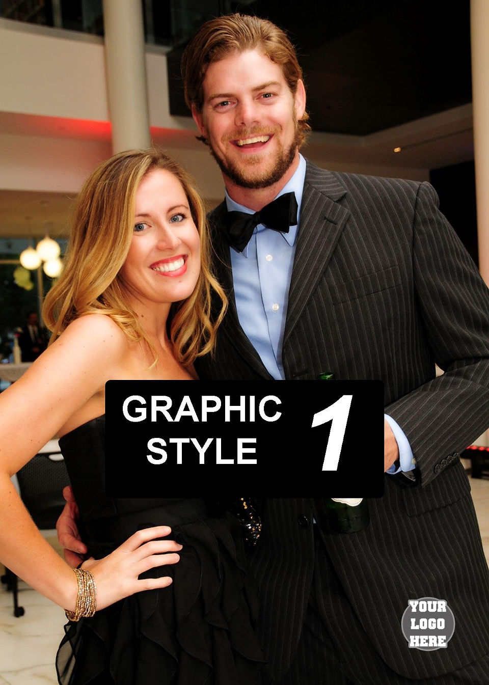 Event photo with custom graphic overlay and event title