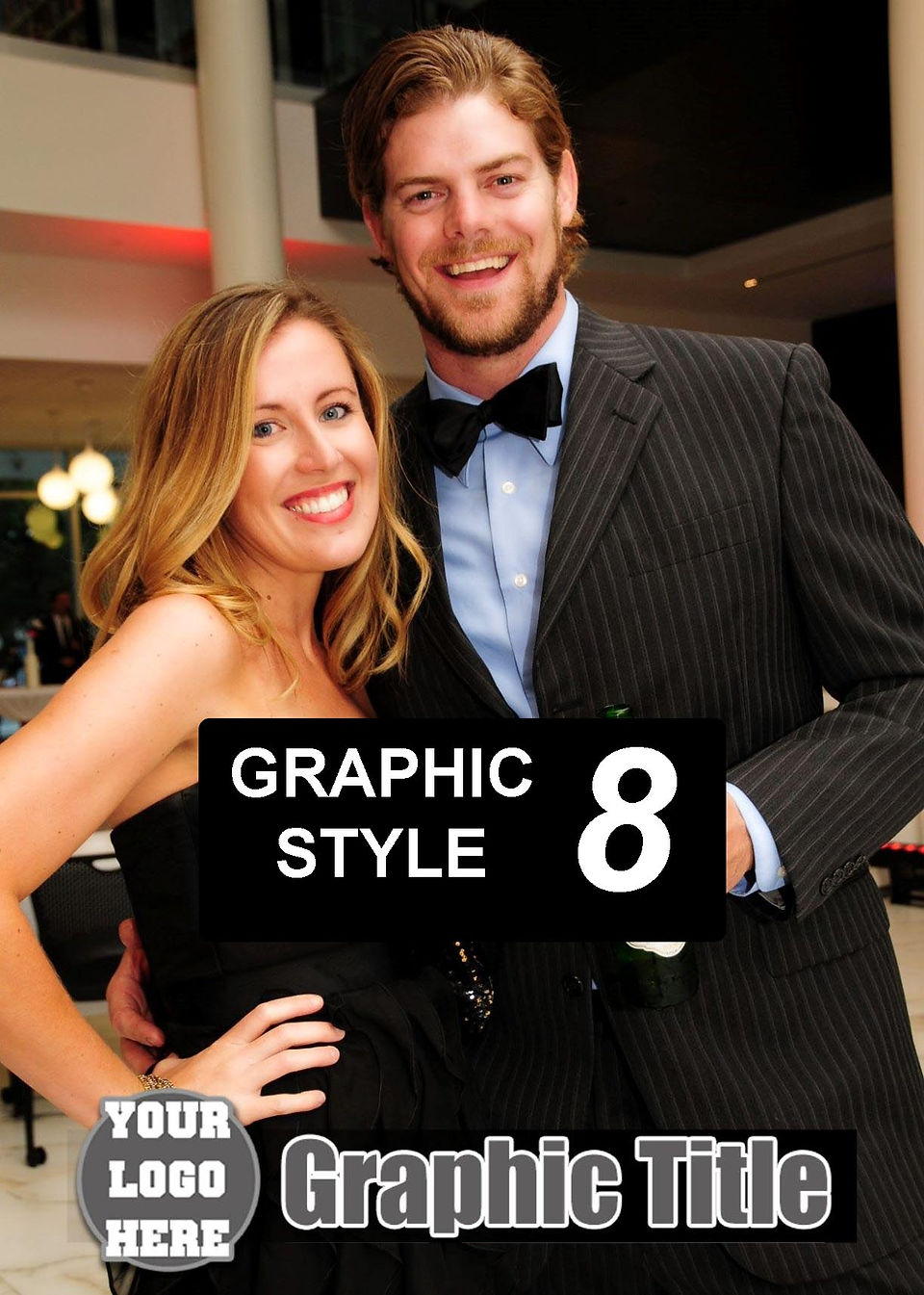 Event photo with custom graphic overlay and event title