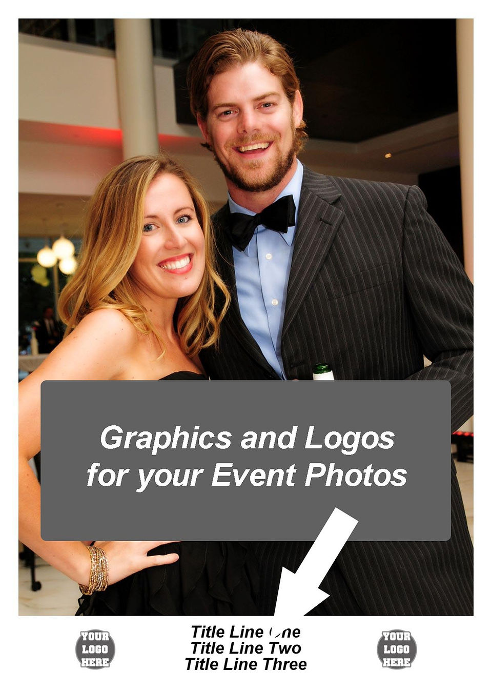 Event photo with custom graphic overlay and event title