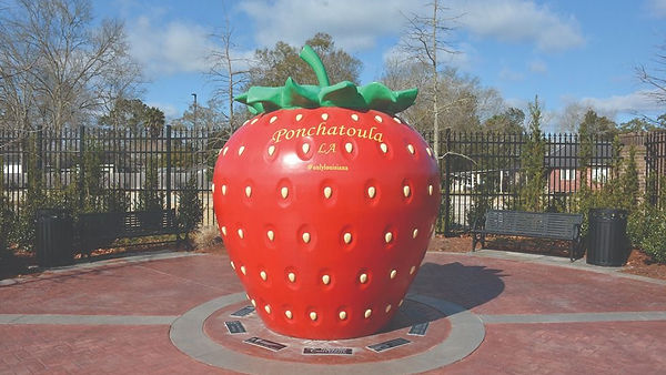 Giant strawberry landmark in Ponchatoula, Louisiana