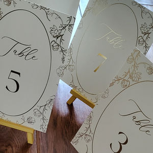 Golden Floral - Table Numbers