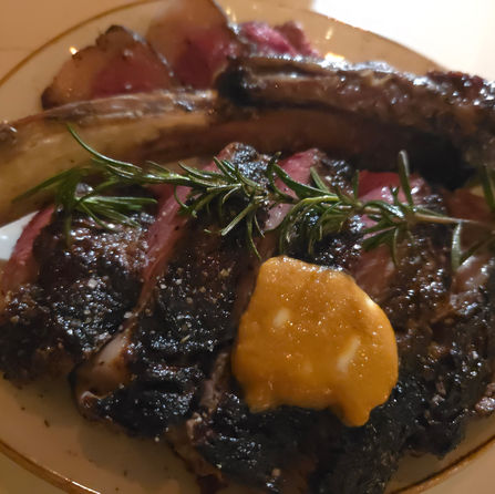 tomahawk steak, sticky ribs, meatballs and spirits. great vibe and ambiance