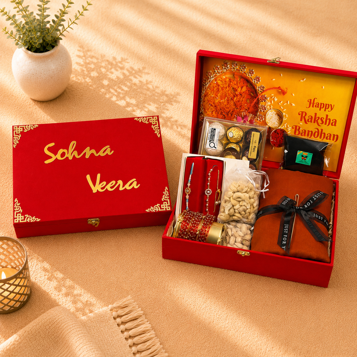 "Sohna Veera" Edition-Premium Velvet Rakhi Keepsake Box