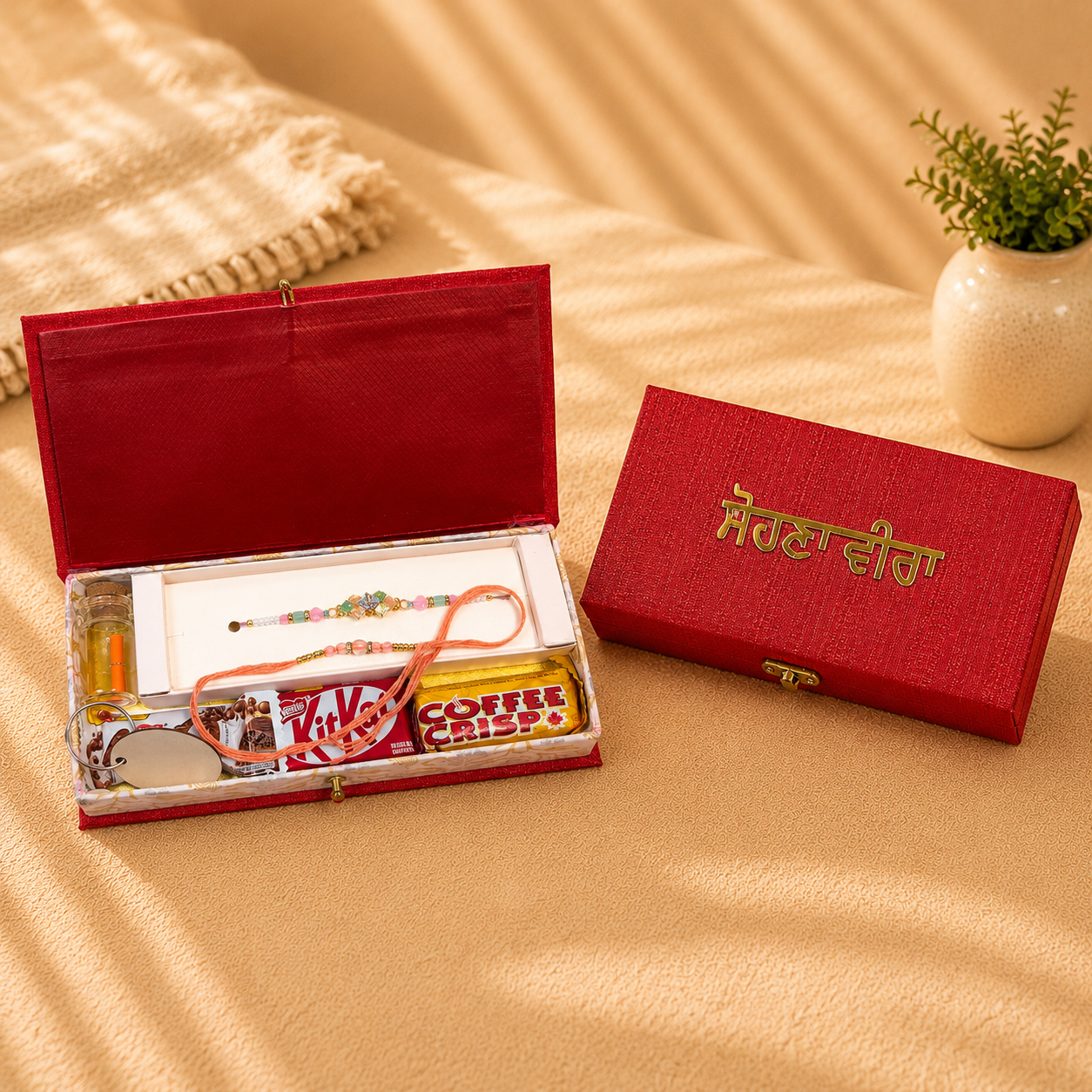Sohna Veer Red Rakhi Gift Box