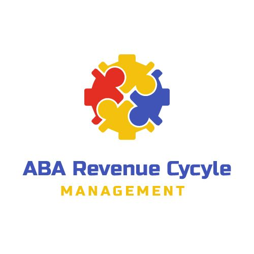 Puzzle piece logo in red, yellow, and blue on white background. Text reads "ABA Revenue Cycle Management" in blue and yellow.