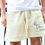 Thumbnail: Creme mesh shorts with patch
