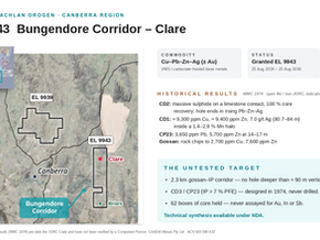 EL 9943 - Clare: a 2.3 km base-metal corridor that was never drilled below 90 metres