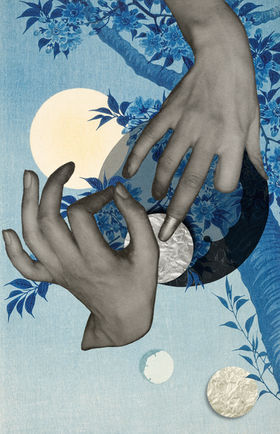 Digital collage jalinka gressmann silver moon