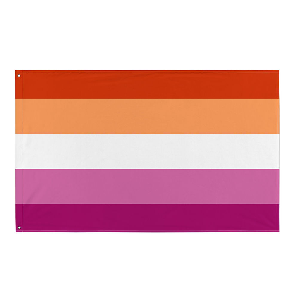 Miniature : Lesbische Flagge in Regenbogenfarben, einseitig bedruckt.