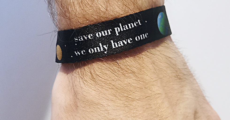 Miniatura: Armband mit dem Text 'save our planet. we only have one'