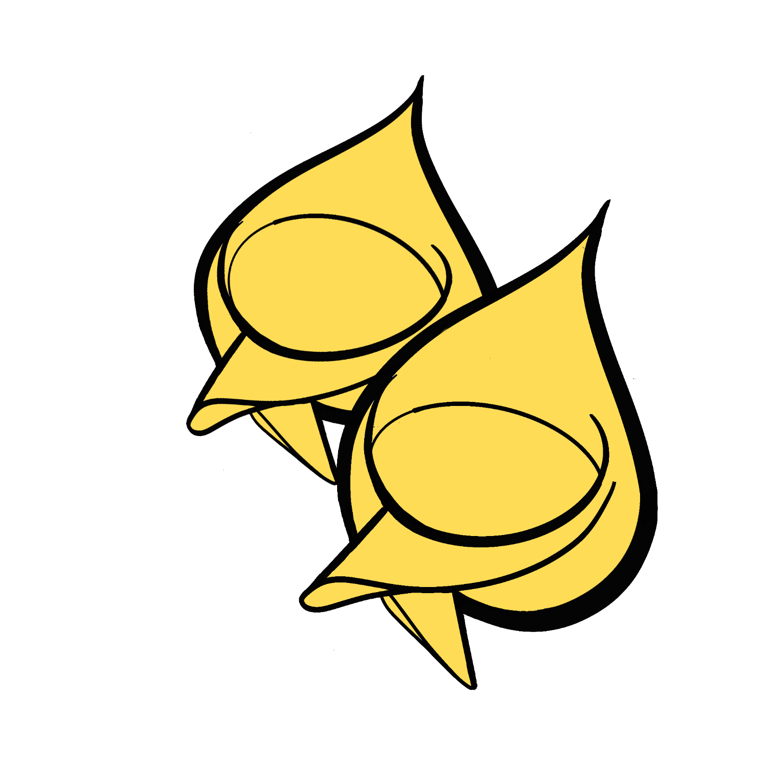 Illustration of two wontons