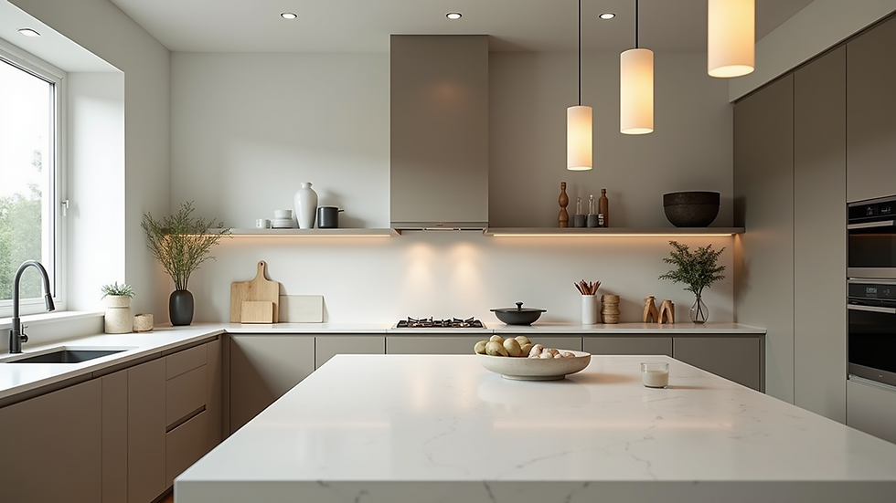 Eye-level view of a beautifully renovated kitchen with modern appliances