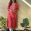 Thumbnail: Bandhani Print kurti with embroidery on yoke & Pant