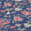 Thumbnail: blue and peach-coloured Floral printed Mandarin collar Three-quarter, roll-up