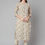Thumbnail: Off white printed kurta with trousers