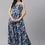 Thumbnail: Blue and white floral print maxi dress
