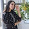Thumbnail: Black colour rayon straight kurta with paired Printed pant