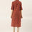 Thumbnail: Straight maroon kurta with three-quarter roll-up sleeves