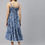 Thumbnail: Blue and white ethnic motifs print a-line dress