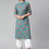 Thumbnail: Green and pink Floral printed Mandarin collar Kurti