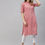 Thumbnail: Pink and green ethnic motifs printed kurta