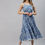 Thumbnail: Blue and white ethnic motifs print a-line dress