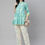 Thumbnail: Turquoise blue and white regular a-line top