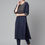 Thumbnail: Floral printed round neck, three-quarter regular sleeves