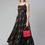 Thumbnail: Black floral print fit & flare dress