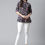 Thumbnail: Navy blue and beige regular shirt style top