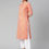 Thumbnail: peach-coloured & green Floral printed Mandarin collar Kurti
