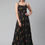 Thumbnail: Black floral print fit & flare dress