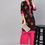 Thumbnail: Black, pink and mustard yellow  printed straight kurta