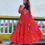 Thumbnail: Long gown with bandhej print with embroidery work