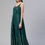 Thumbnail: Women Teal Green Floral Printed Anarkali Kurta