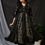 Thumbnail: Beautiful  Black Khari Gold Print Angrakha Kurta Set with pant