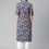 Thumbnail: Blue and peach-coloured Floral printed Kurti