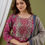 Thumbnail: Kurti Pant and Dupatta Set with Hand work on Kurti Yoke with Gotta and Zari work