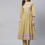Thumbnail: Yellow Floral Printed Sequinned Pure Cotton Kurta with Trousers