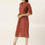 Thumbnail: Straight maroon kurta with three-quarter roll-up sleeves