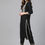 Thumbnail: Black, off-white and red ethnic motifs print kurta with trouser